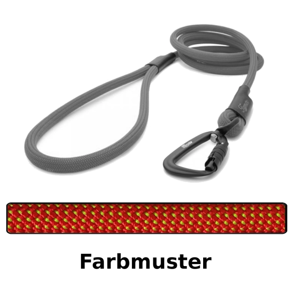 klassische Hundeleine TWIST - M - 145cm - rot mit grünen Punkten